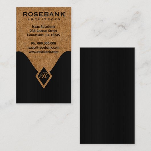 Cartes de visite professionnels Monogrammes (Devant / Derrière)