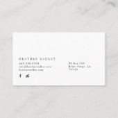 Cartes de visite professionnels monogrammes minima (Dos)
