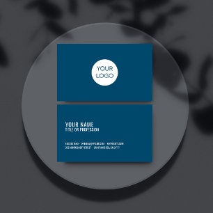 Cartes de visite professionnels Navy Blue avec log