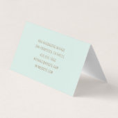 Cartes de visite professionnels Pastel Mint modern (Dos)