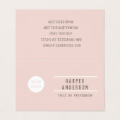 Cartes de visite professionnels Pastel Pink modern (Extérieur déplié)
