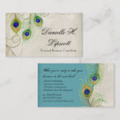 Cartes de visite professionnels - plumes de paon (Devant / Derrière)