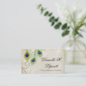 Cartes de visite professionnels - plumes de paon (Debout devant)