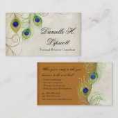 Cartes de visite professionnels - plumes de paon (Devant / Derrière)