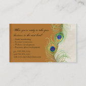 Cartes de visite professionnels - plumes de paon (Dos)