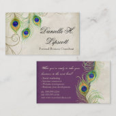 Cartes de visite professionnels - Plumes Peacock (Devant / Derrière)
