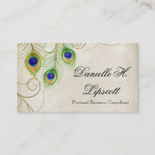 Cartes de visite professionnels - Plumes Peacock
