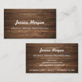 Cartes de visite professionnels Rustic Wood (Devant / Derrière)