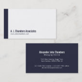 Cartes de visite professionnels simples de marine (Devant / Derrière)