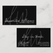 Cartes de visite professionnels simples en noir et (Devant / Derrière)