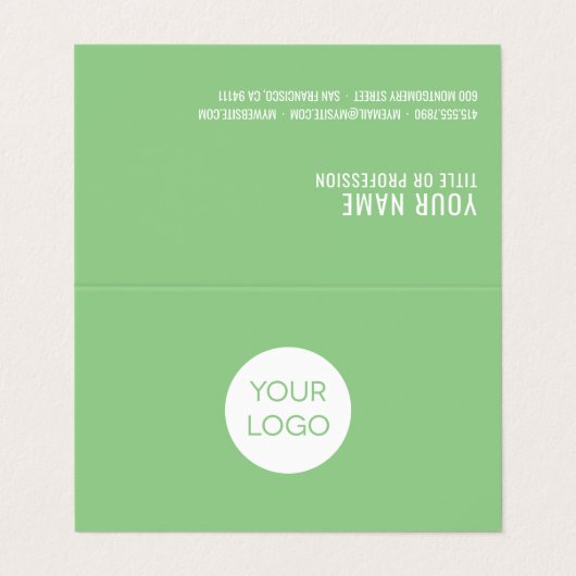 Cartes de visite professionnels verts modernes ave (Extérieur déplié)