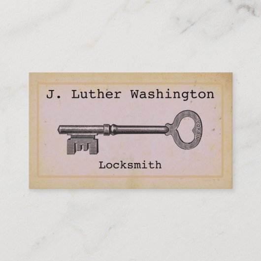 Cartes de visite professionnels vintages Locksmith (Devant)