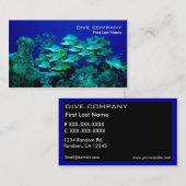 Cartes de visite profonds de société de plongée de (Devant / Derrière)