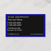 Cartes de visite profonds de société de plongée de (Dos)