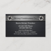 Cartes de visite puissants de construction personn (Devant)