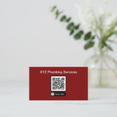 Cartes de visite QR Code Budget Plombier (Debout devant)