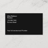 Cartes de visite QR Code Budget Plombier (Dos)