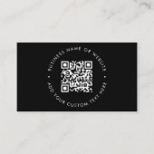 Cartes de visite QR Code | Carte noire élégante pe (Devant)