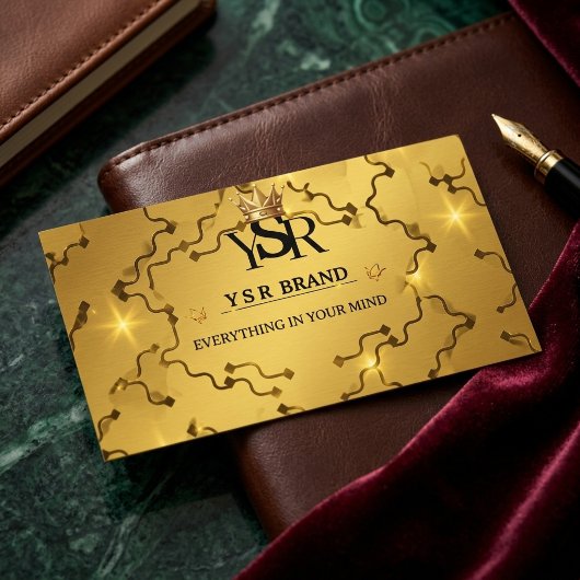 Cartes de visite QR Code Couronne Or Luxe