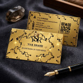 Cartes de visite QR Code Couronne Or Luxe
