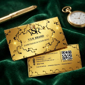 Cartes de visite QR Code Couronne Or Luxe