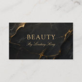 Cartes de visite QR Code en marbre noir pour salon (Devant)