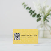 Cartes de visite QR CODE Jaune Damask (Debout devant)
