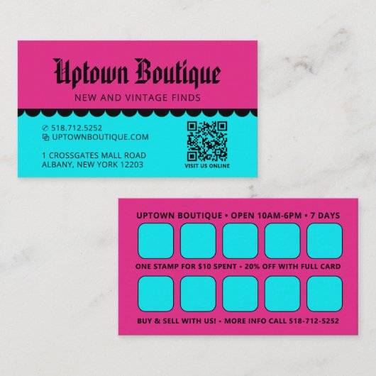 Cartes de visite QR Code pour Récompense de Boutiq (Devant / Derrière)
