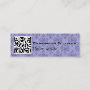 Cartes de visite QR de CODE pourpre de la damassé