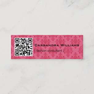 Cartes de visite QR de CODE rose de la damassé