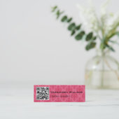 Cartes de visite QR de CODE rose de la damassé (Debout devant)