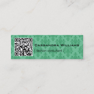 Cartes de visite QR de CODE vert de la damassé