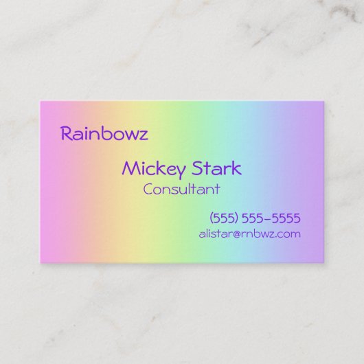 Cartes de visite Rainbow Gradient (Devant)