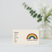 Cartes de visite Rainbow personnalisés (bordure (Debout devant)