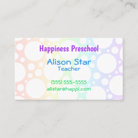 Cartes de visite Rainbow Polka Dot (Devant)