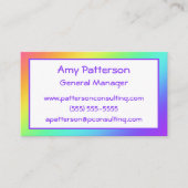 Cartes de visite rayés de l'arc-en-ciel (Devant)