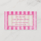 Cartes de visite rayés roses de frontière (Dos)