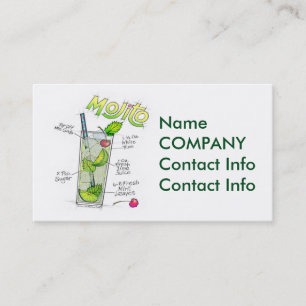 CARTES DE VISITE - RECETTE MOJITO COCKTAIL ART