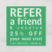 Cartes de visite - Référer un ami vert clair (Devant)