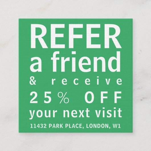 Cartes de visite - Référer un ami vert clair (Devant)