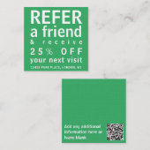 Cartes de visite - Référer un ami vert clair (Devant / Derrière)
