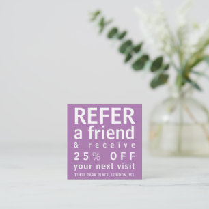 Cartes de visite - Référez un ami pourpre