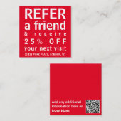 Cartes de visite - Référez un ami rouge (Devant / Derrière)