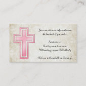 Cartes de visite religieux chrétiens croisés roses (Dos)