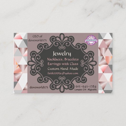 Cartes de visite rétro Peach Diamond (Devant)