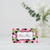 Cartes de visite rétro rose et citron vert (Debout devant)