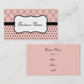 Cartes de visite rétro rose et noir (Devant / Derrière)