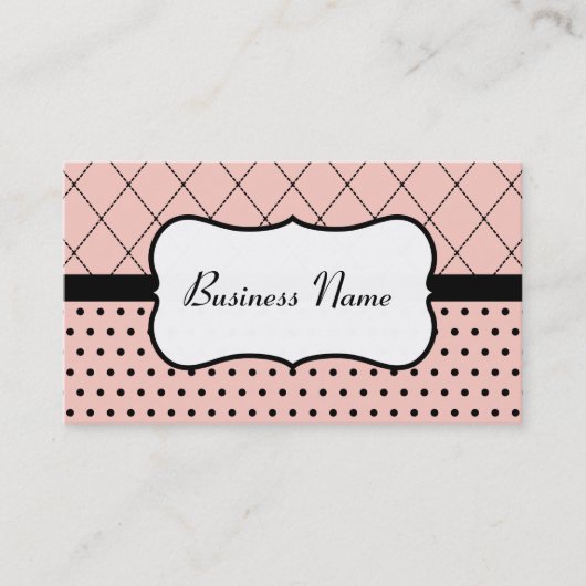 Cartes de visite rétro rose et noir (Devant)