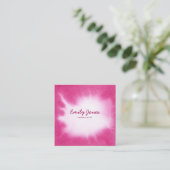 Cartes de visite rose aquarelle (Debout devant)