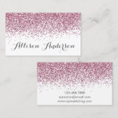 Cartes de visite rose-clair élégants de parties (Devant / Derrière)